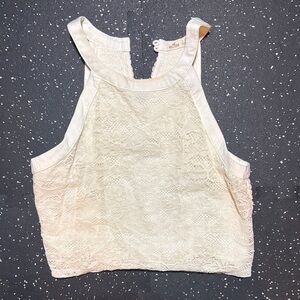 Hollister Cream Lace Crop Top